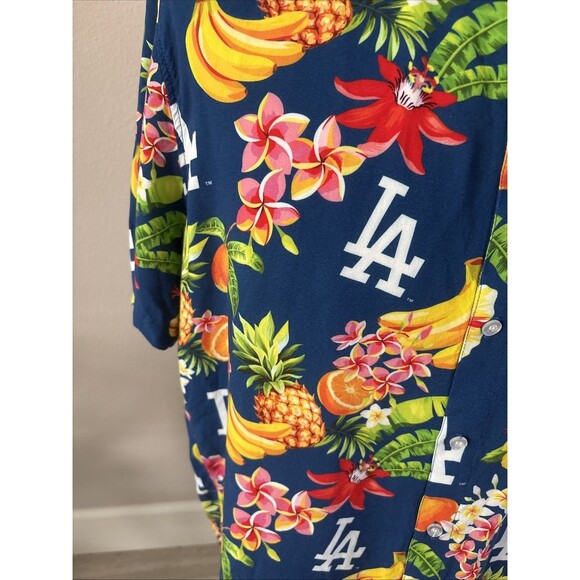 Los Angeles Dodgers MLB Hawaiian Floral Fruits Logo Shirt Men's Size Large - Picture 4 of 16